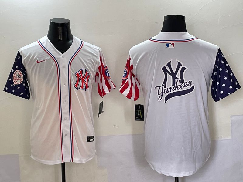 Men New York Yankees Blank White a generation of national flags Jointly Name 2025 Nike MLB Jersey style 16